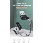 Ugreen Adaptateur USB-A Male 2.0 to USB-C Female NOIR