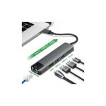 5 in 1 USB Type C Hub Hdmi 4K USB C Hub to Gigabit Ethernet Rj45 Lan Adapter for Macbook Pro