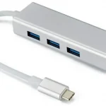 Adaptateur USB Type-C vers 3 Ports USB + RJ45 - Ethernet + Multiprise USB
