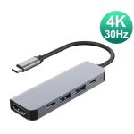 Adaptateur 5 en 1 USB Type-C vers HDMI, Hub USB-C Station d'accueil USB 3.1