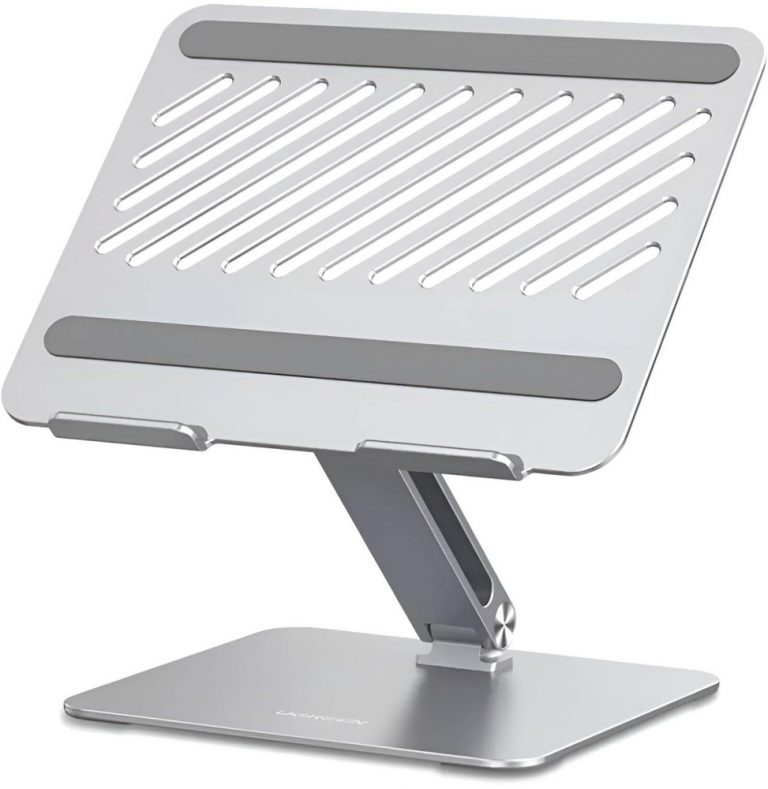 Le support UGREEN 40291 améliore votre posture et le refroidissement de votre ordinateur portable grâce à son design ergonomique et ventilé. Pliable et léger, il est idéal pour une utilisation au bureau ou en déplacement